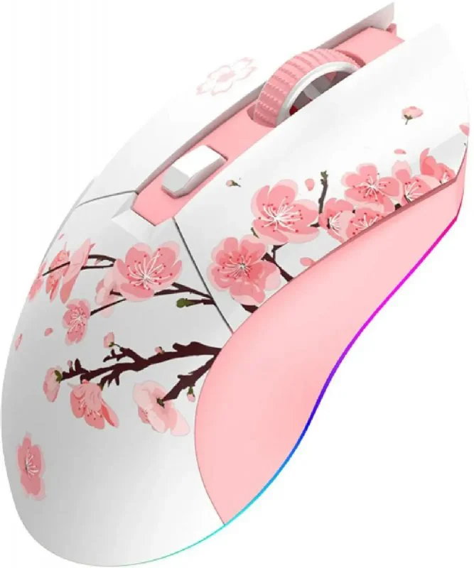 Мышь игровая беспроводная Dareu EM901X Sakura Pink (розовая сакура)